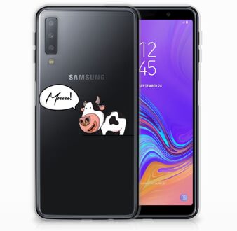 B2Ctelecom Samsung Galaxy A7 (2018) TPU Hoesje Design Cow