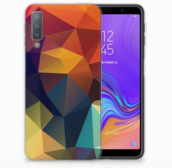 B2Ctelecom Samsung Galaxy A7 (2018) TPU Hoesje Design Polygon Color