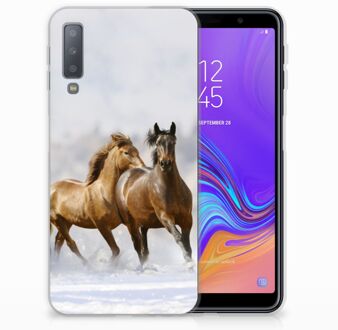 B2Ctelecom Samsung Galaxy A7 (2018) TPU Hoesje Paarden