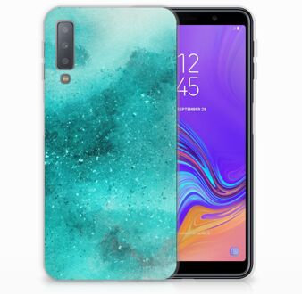 B2Ctelecom Samsung Galaxy A7 (2018) TPU Hoesje Painting Blue