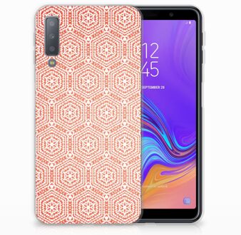 B2Ctelecom Samsung Galaxy A7 (2018) TPU Hoesje Pattern Orange