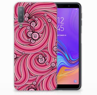 B2Ctelecom Samsung Galaxy A7 (2018) TPU Hoesje Swirl Pink