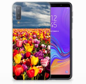 B2Ctelecom Samsung Galaxy A7 (2018) TPU Hoesje Tulpen