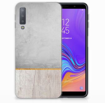 B2Ctelecom Samsung Galaxy A7 (2018) TPU Hoesje Wood Concrete