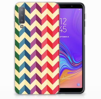 B2Ctelecom Samsung Galaxy A7 (2018) TPU Hoesje Zigzag Color