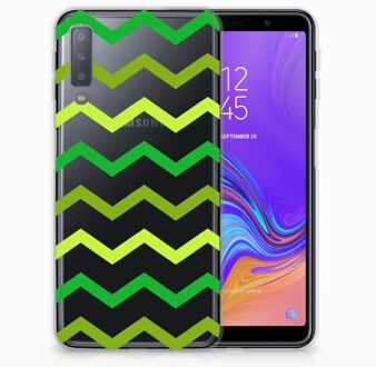 B2Ctelecom Samsung Galaxy A7 (2018) TPU Hoesje Zigzag Groen