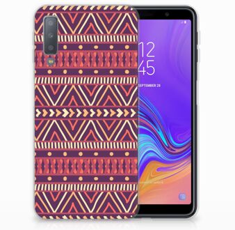 B2Ctelecom Samsung Galaxy A7 (2018) TPU Siliconen Hoesje Aztec Purple