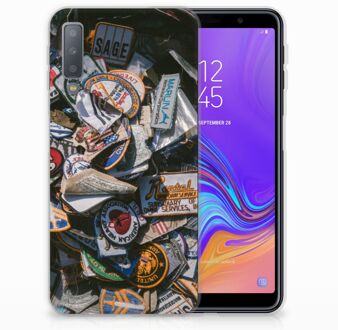 B2Ctelecom Samsung Galaxy A7 (2018) TPU Siliconen Hoesje Badges