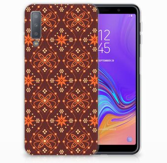 B2Ctelecom Samsung Galaxy A7 (2018) TPU-siliconen Hoesje Batik Brown