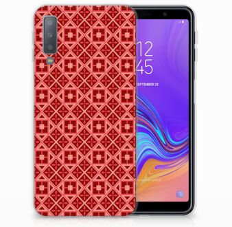 B2Ctelecom Samsung Galaxy A7 (2018) TPU Siliconen Hoesje Batik Red