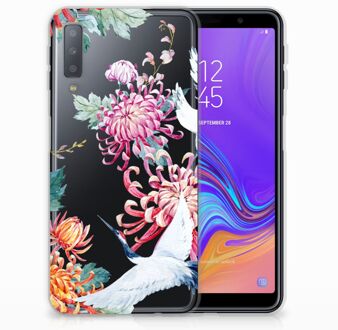 B2Ctelecom Samsung Galaxy A7 (2018) TPU Siliconen Hoesje Bird Flowers