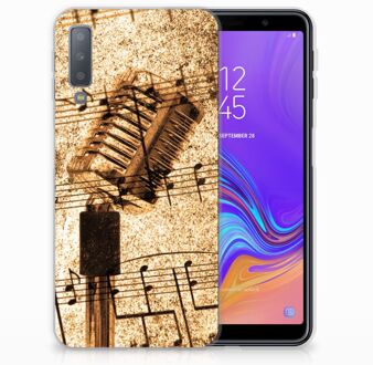 B2Ctelecom Samsung Galaxy A7 (2018) TPU Siliconen Hoesje Bladmuziek