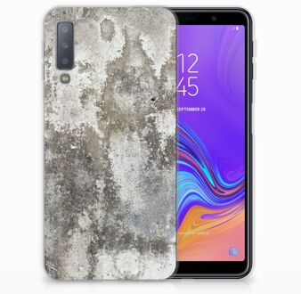 B2Ctelecom Samsung Galaxy A7 (2018) TPU Siliconen Hoesje Design Beton