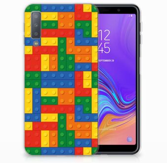 B2Ctelecom Samsung Galaxy A7 (2018) TPU Siliconen Hoesje Design Blokken