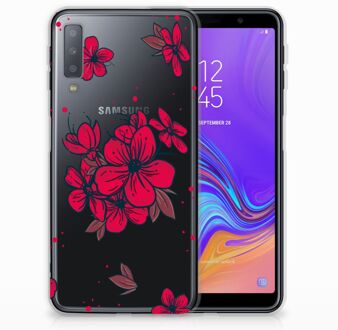 B2Ctelecom Samsung Galaxy A7 (2018) TPU Siliconen Hoesje Design Blossom Red