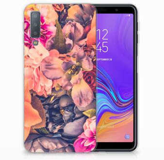 B2Ctelecom Samsung Galaxy A7 (2018) TPU Siliconen Hoesje Design Bosje Bloemen