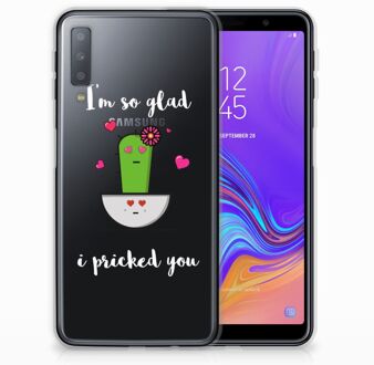 B2Ctelecom Samsung Galaxy A7 (2018) TPU Siliconen Hoesje Design Cactus Glad