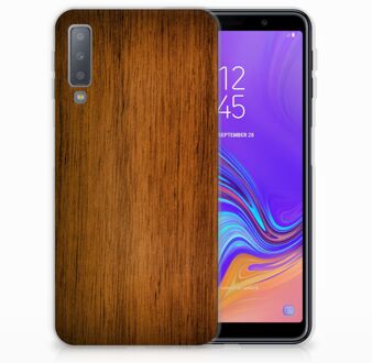 B2Ctelecom Samsung Galaxy A7 (2018) TPU-siliconen Hoesje Donker Hout