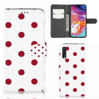 B2Ctelecom Samsung Galaxy A70 Book Cover Cherries