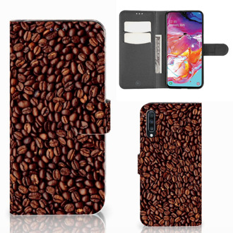 B2Ctelecom Samsung Galaxy A70 Book Cover Koffiebonen