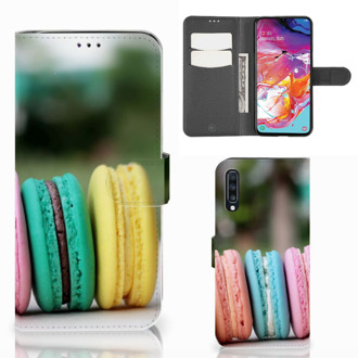 B2Ctelecom Samsung Galaxy A70 Book Cover Macarons