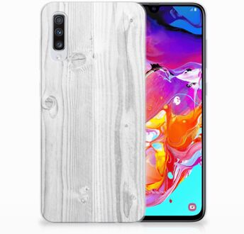 B2Ctelecom Samsung Galaxy A70 Bumper Hoesje White Wood