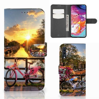 B2Ctelecom Samsung Galaxy A70 Flip Cover Amsterdamse Grachten