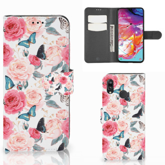 B2Ctelecom Samsung Galaxy A70 Hoesje Butterfly Roses