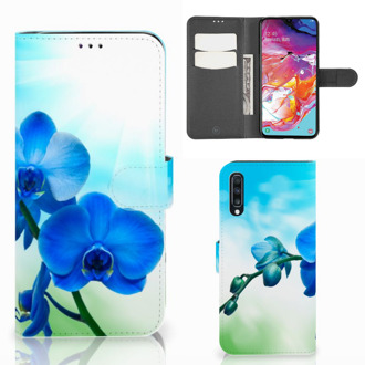 B2Ctelecom Samsung Galaxy A70 Hoesje Orchidee Blauw