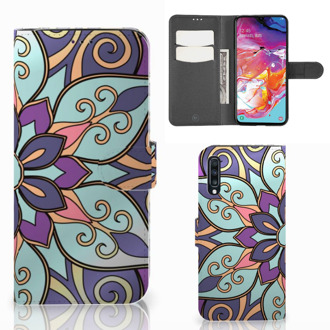 B2Ctelecom Samsung Galaxy A70 Hoesje Purple Flower