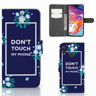 B2Ctelecom Samsung Galaxy A70 Portemonnee hoesje Flowers Blue DTMP