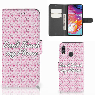 B2Ctelecom Samsung Galaxy A70 Portemonnee hoesje Flowers Pink DTMP