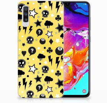 B2Ctelecom Samsung Galaxy A70 Silicone Back Case Punk Yellow