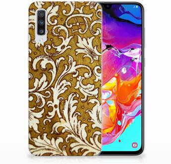 B2Ctelecom Samsung Galaxy A70 Siliconen Hoesje Barok Goud