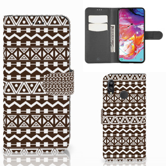 B2Ctelecom Samsung Galaxy A70 Telefoon Hoesje Aztec Bruin