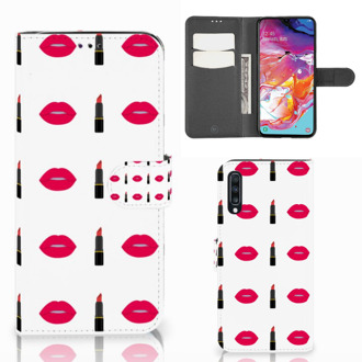 B2Ctelecom Samsung Galaxy A70 Telefoon Hoesje Lipstick Kiss