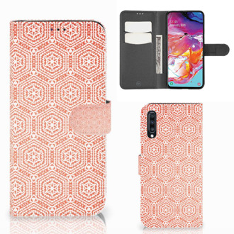 B2Ctelecom Samsung Galaxy A70 Telefoon Hoesje Pattern Orange