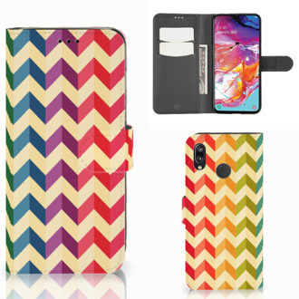 B2Ctelecom Samsung Galaxy A70 Telefoon Hoesje Zigzag Color