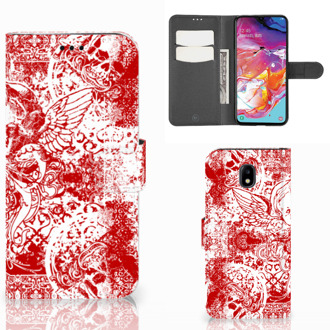 B2Ctelecom Samsung Galaxy A70 Telefoonhoesje met Naam Angel Skull Red