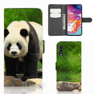 B2Ctelecom Samsung Galaxy A70 Telefoonhoesje met Pasjes Panda