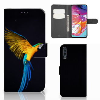 B2Ctelecom Samsung Galaxy A70 Telefoonhoesje met Pasjes Papegaai