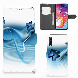 B2Ctelecom Samsung Galaxy A70 Telefoonhoesje met Pasjes Vlinders