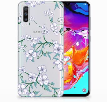 B2Ctelecom Samsung Galaxy A70 TPU-siliconen Hoesje Blossom White