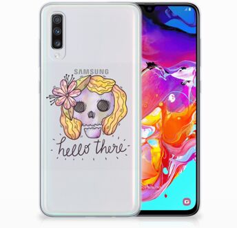 B2Ctelecom Samsung Galaxy A70 TPU-siliconen Hoesje Boho Skull