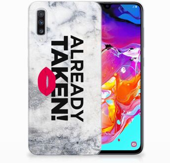 B2Ctelecom Samsung Galaxy A70 TPU Siliconen Hoesje Design Already Taken White