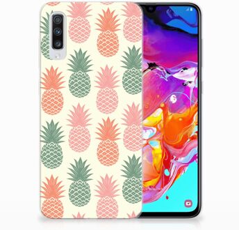 B2Ctelecom Samsung Galaxy A70 TPU Siliconen Hoesje Design Ananas