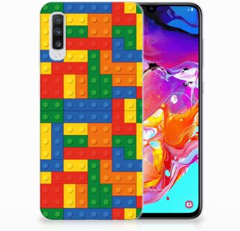 B2Ctelecom Samsung Galaxy A70 TPU Siliconen Hoesje Design Blokken