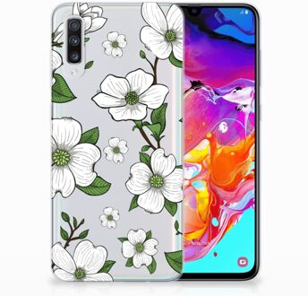 B2Ctelecom Samsung Galaxy A70 TPU Siliconen Hoesje Design Dogwood Flowers