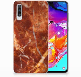 B2Ctelecom Samsung Galaxy A70 TPU Siliconen Hoesje Design Marmer Bruin