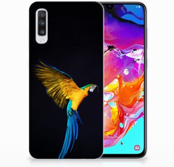 B2Ctelecom Samsung Galaxy A70 TPU Siliconen Hoesje Design Papegaai